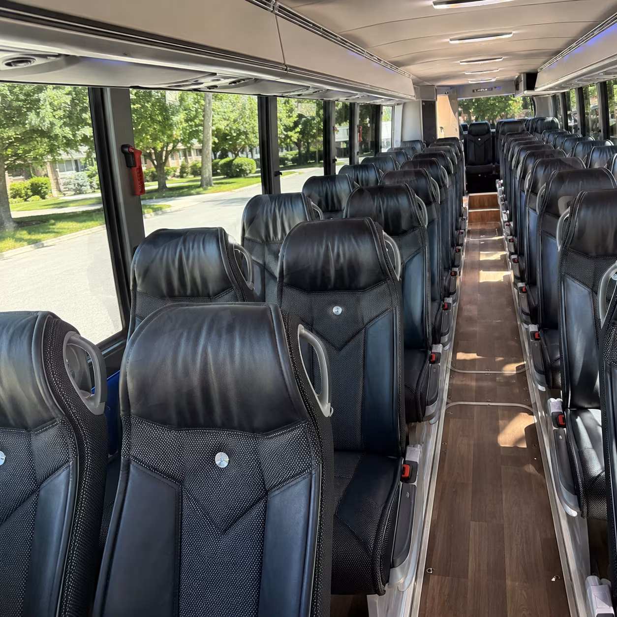 johns creek 40 passenger charter bus inside