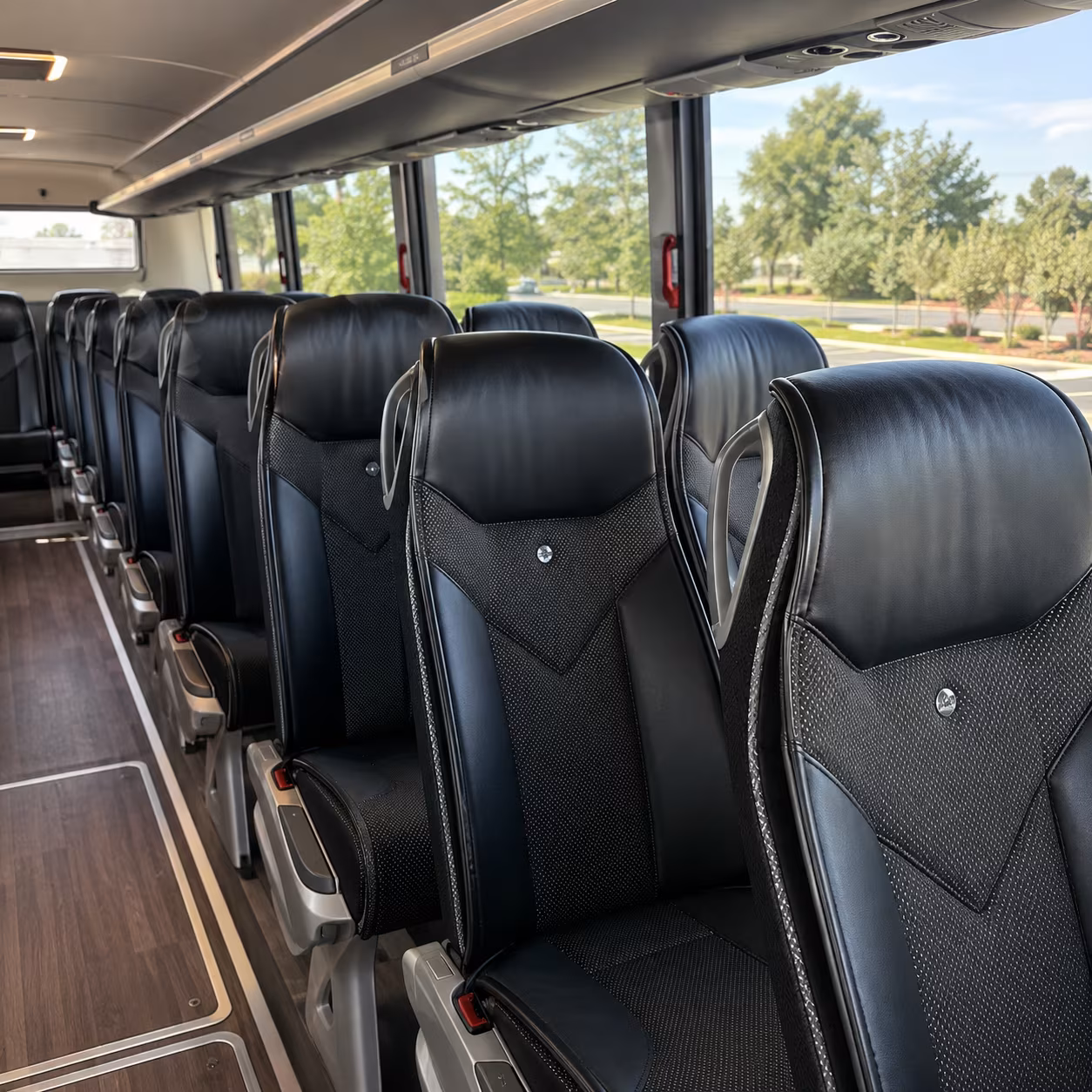 johns creek 45 passenger charter bus interior