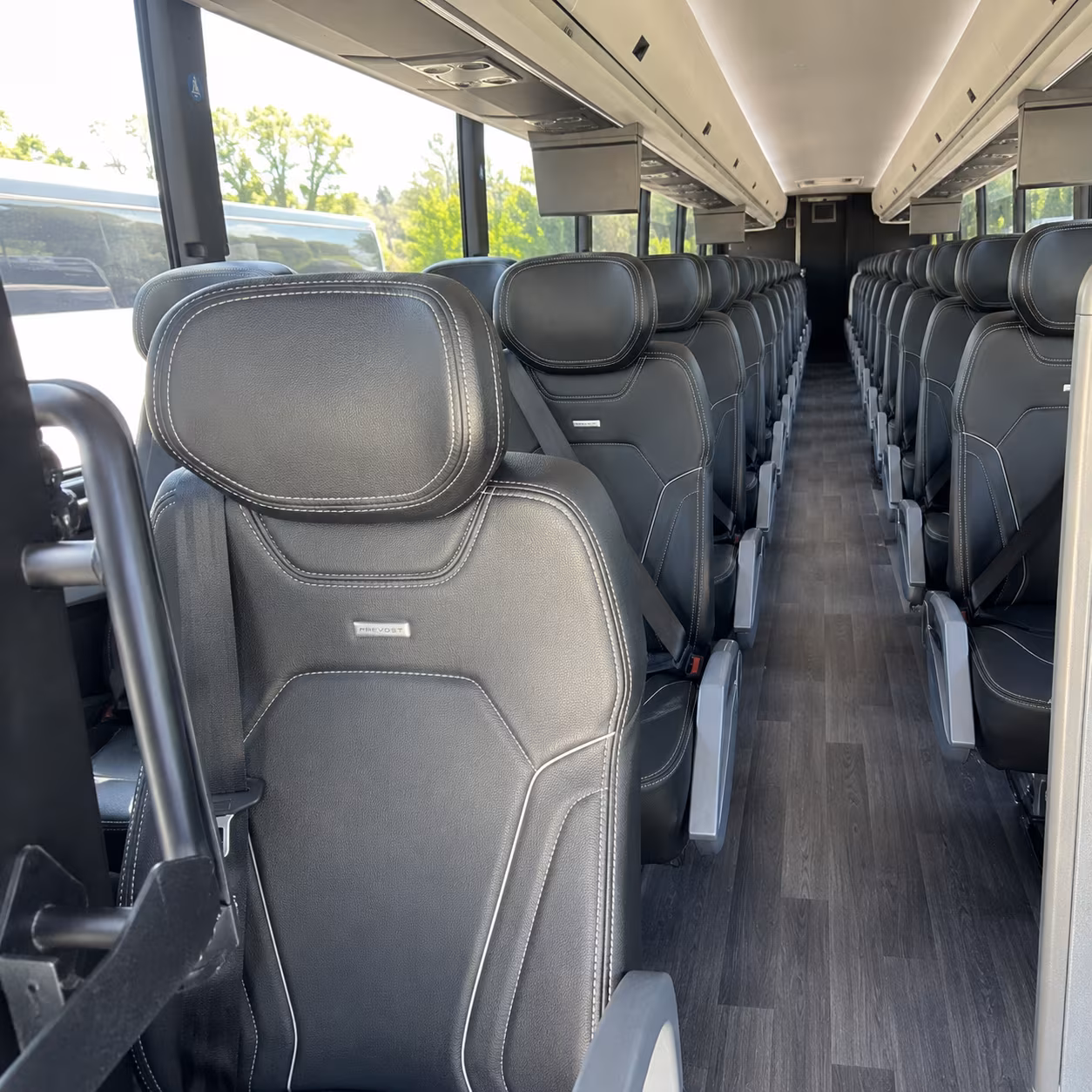 johns creek 47 passenger charter bus interior