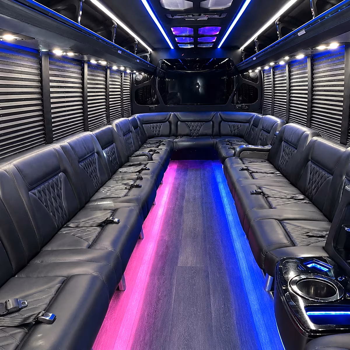 johns creek party bus interior
